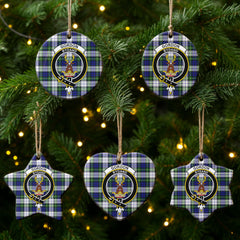 Gordon Dress Modern Tartan Crest Christmas Ceramic Ornament