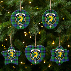 Haldane Tartan Crest Christmas Ceramic Ornament