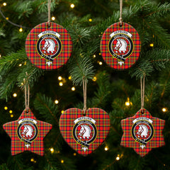 Hepburn Tartan Crest Christmas Ceramic Ornament
