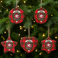 Heron Tartan Crest Christmas Ceramic Ornament