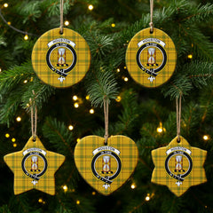 Houston Tartan Crest Christmas Ceramic Ornament