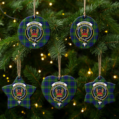 Johnston of Caskieben Tartan Crest Christmas Ceramic Ornament