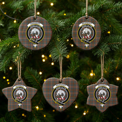 Kennedy Weathered Tartan Crest Christmas Ceramic Ornament