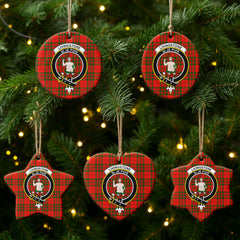 Livingstone Tartan Crest Christmas Ceramic Ornament
