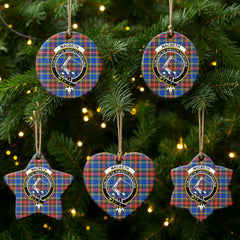 MacBeth Modern Tartan Crest Christmas Ceramic Ornament