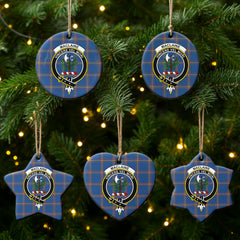 MacLaine of Loch Buie Hunting Ancient Tartan Crest Christmas Ceramic Ornament