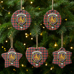 MacPherson Ancient Tartan Crest Christmas Ceramic Ornament