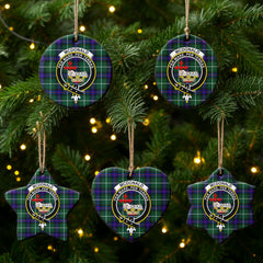 McDonald of the Isles Hunting Modern Tartan Crest Christmas Ceramic Ornament