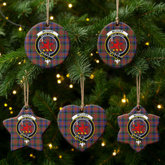 McDuff Hunting Modern Tartan Crest Christmas Ceramic Ornament