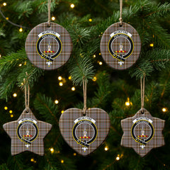 McIntyre Hunting Weathered Tartan Crest Christmas Ceramic Ornament