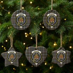 McKenzie Weathered Tartan Crest Christmas Ceramic Ornament