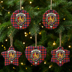 McPherson Modern Tartan Crest Christmas Ceramic Ornament
