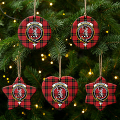 McQueen Modern Tartan Crest Christmas Ceramic Ornament
