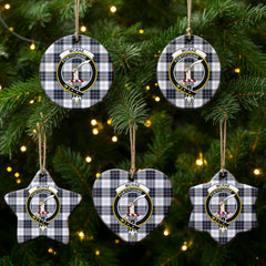 McRae Dress Modern Tartan Crest Christmas Ceramic Ornament
