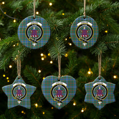 Ogilvie Hunting Ancient Tartan Crest Christmas Ceramic Ornament