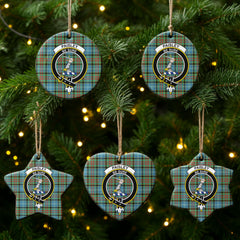 Paisley District Tartan Crest Christmas Ceramic Ornament
