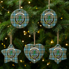 Porterfield Tartan Crest Christmas Ceramic Ornament