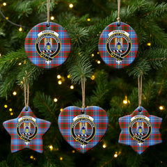 Preston Tartan Crest Christmas Ceramic Ornament