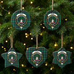 Ross Hunting Modern Tartan Crest Christmas Ceramic Ornament