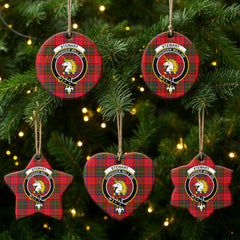 Stewart of Appin Modern Tartan Crest Christmas Ceramic Ornament