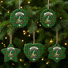 Wallace Hunting Modern Tartan Crest Christmas Ceramic Ornament