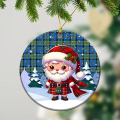 MacLeod of Harris Ancient Tartan Christmas Ceramic Ornament - Santa Claus In Kilt Style