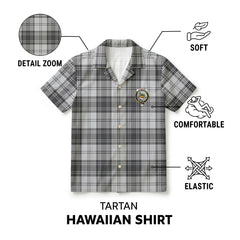 Douglas Grey Modern Tartan Crest Hawaiian Shirt