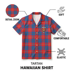 Galloway Red Tartan Crest Hawaiian Shirt