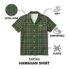 Gray Hunting Tartan Crest Hawaiian Shirt