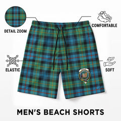 Baillie Ancient Tartan Crest Men's Beach Shorts