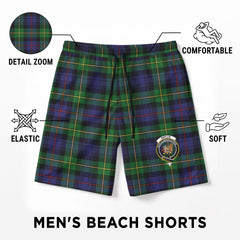 Baillie Tartan Crest Men's Beach Shorts