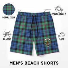 Baird Ancient Tartan Crest Men's Beach Shorts