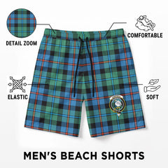 Campbell of Cawdor Ancient Tartan Crest Men's Beach Shorts