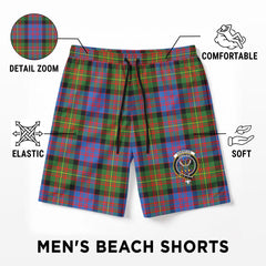 Carnegie Ancient Tartan Crest Men's Beach Shorts