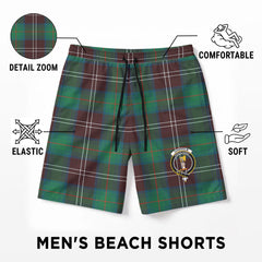 Chisholm Hunting Ancient Tartan Crest Men's Beach Shorts