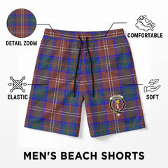 Chisholm Hunting Modern Tartan Crest Men's Beach Shorts
