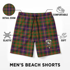 Cochrane Modern Tartan Crest Men's Beach Shorts