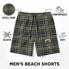 Davidson Tulloch Dress Tartan Crest Men's Beach Shorts