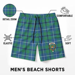 Douglas Ancient Tartan Crest Men's Beach Shorts