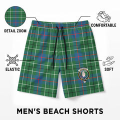 Duncanson Tartan Crest Men's Beach Shorts