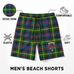 Farquharson Modern Tartan Crest Men's Beach Shorts