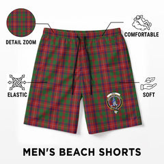 Ged Tartan Crest Men's Beach Shorts