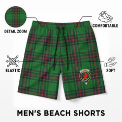 Halkerston Tartan Crest Men's Beach Shorts