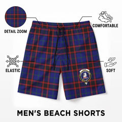 Home Modern Tartan Crest Men's Beach Shorts