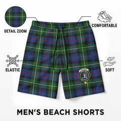 Kirkpatrick Tartan Crest Men's Beach Shorts