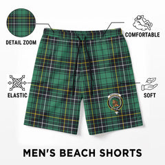 MacAlpine Ancient Tartan Crest Men's Beach Shorts