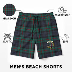 MacKinlay Modern Tartan Crest Men's Beach Shorts