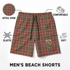 MacKintosh Hunting Weathered Tartan Crest Men's Beach Shorts