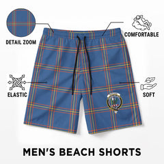 MacLaine of Loch Buie Hunting Ancient Tartan Crest Men's Beach Shorts