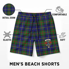 MacLeod of Harris Modern Tartan Crest Men's Beach Shorts